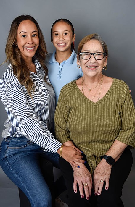 multi generational family school portraits