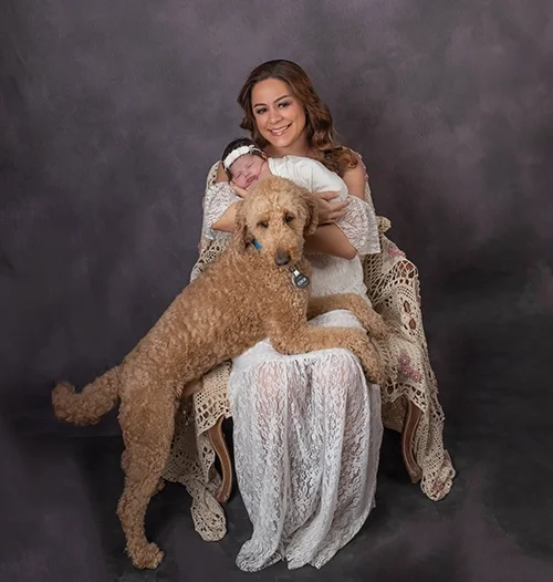 Fort Lauderdale newborn photos with pets