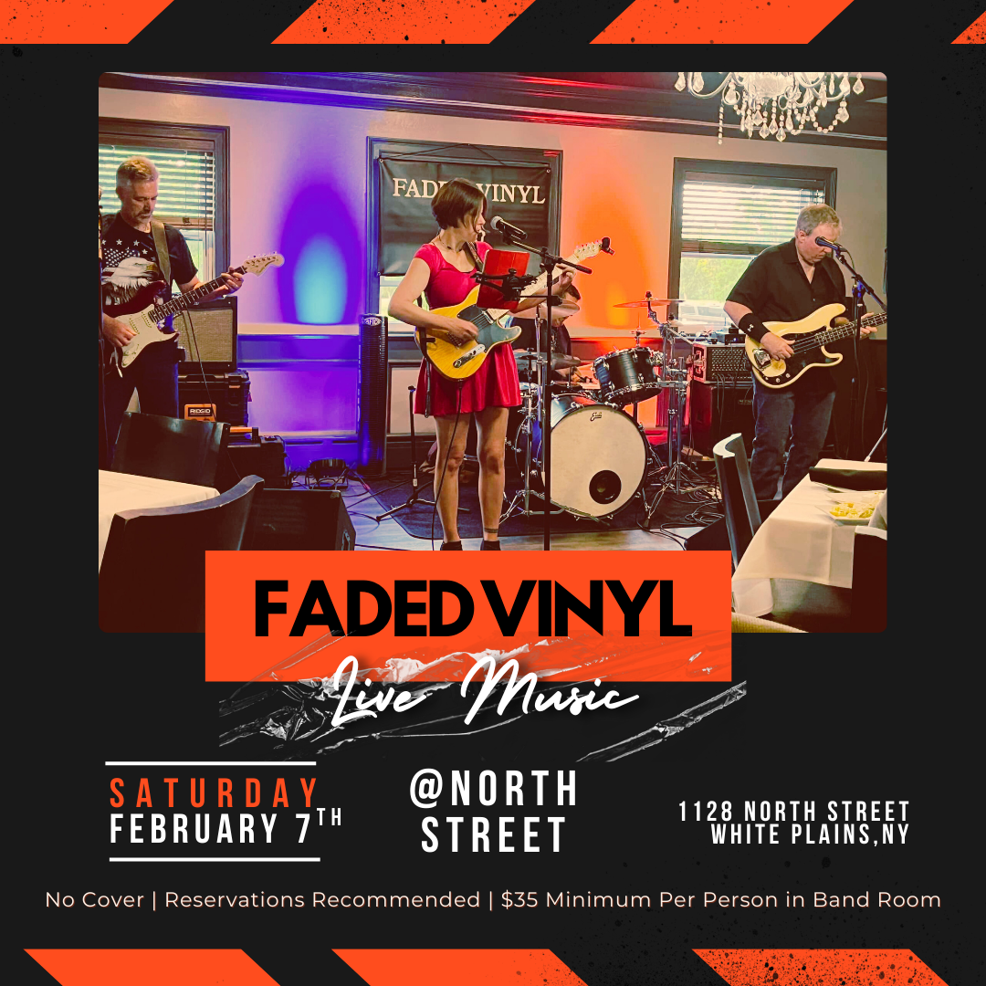 🎸 FADED VINYL – SATURDAY, FEBRUARY 7TH

🎶 Live Music at North Street Tavern featuring Faded Vinyl!
Join us on Saturday, February 7th for a night of live music, great food, and classic vibes as Faded Vinyl takes the stage in the Band Room.

Known fo