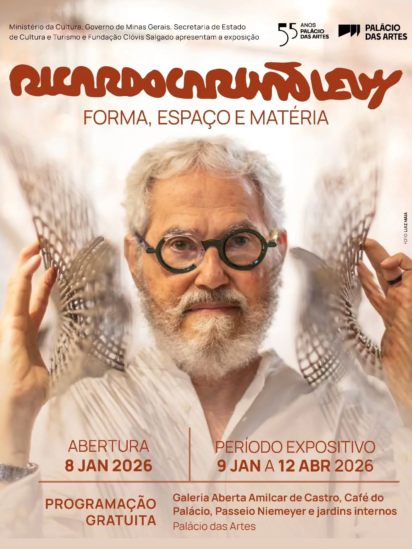 Abertura | Exposi&ccedil;&atilde;o

A obra de Ricardo Carv&atilde;o Levy ocupa o Pal&aacute;cio das Artes em uma investiga&ccedil;&atilde;o cont&iacute;nua entre geometria, mat&eacute;ria e espa&ccedil;o.

Galeria Aberta Am&iacute;lcar de Castro
8 de