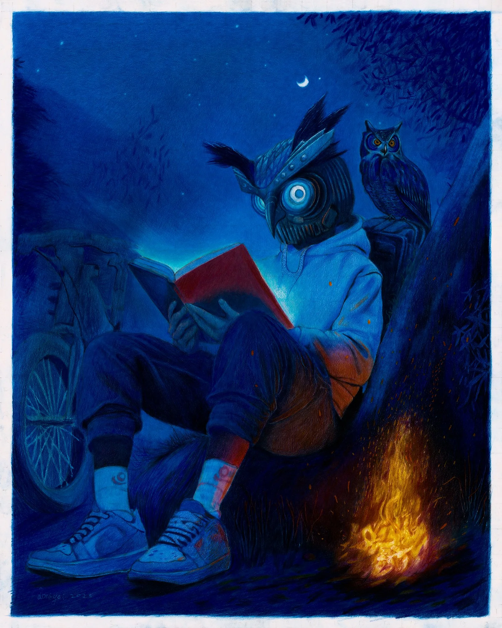 "The Keeper", 40x50 cm, Colored pencils on paper, 2025