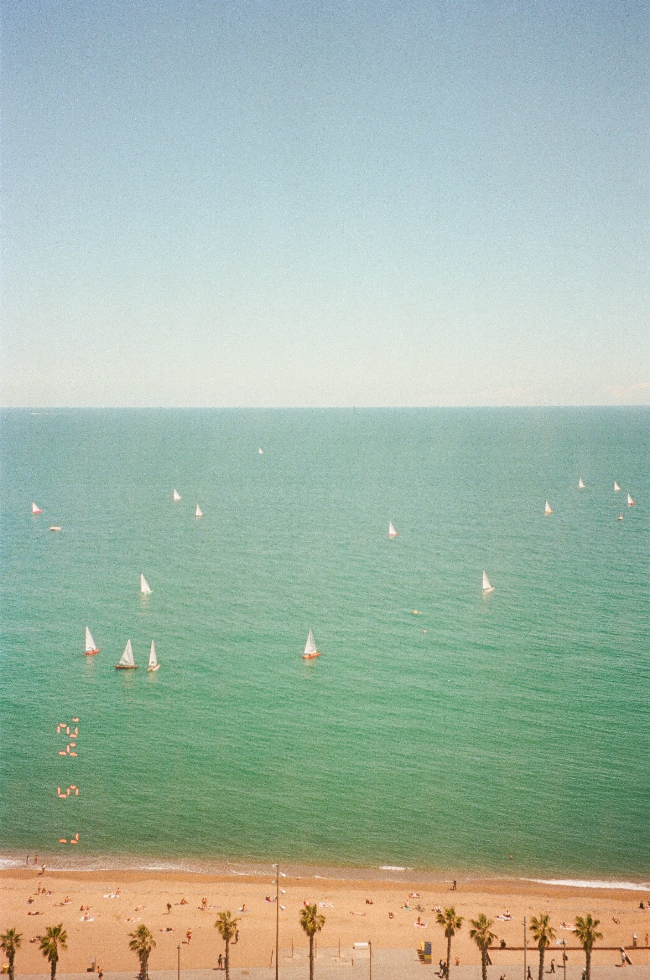 Sailboats scattered across blue water, perfect scene for candid wedding photography inspiration