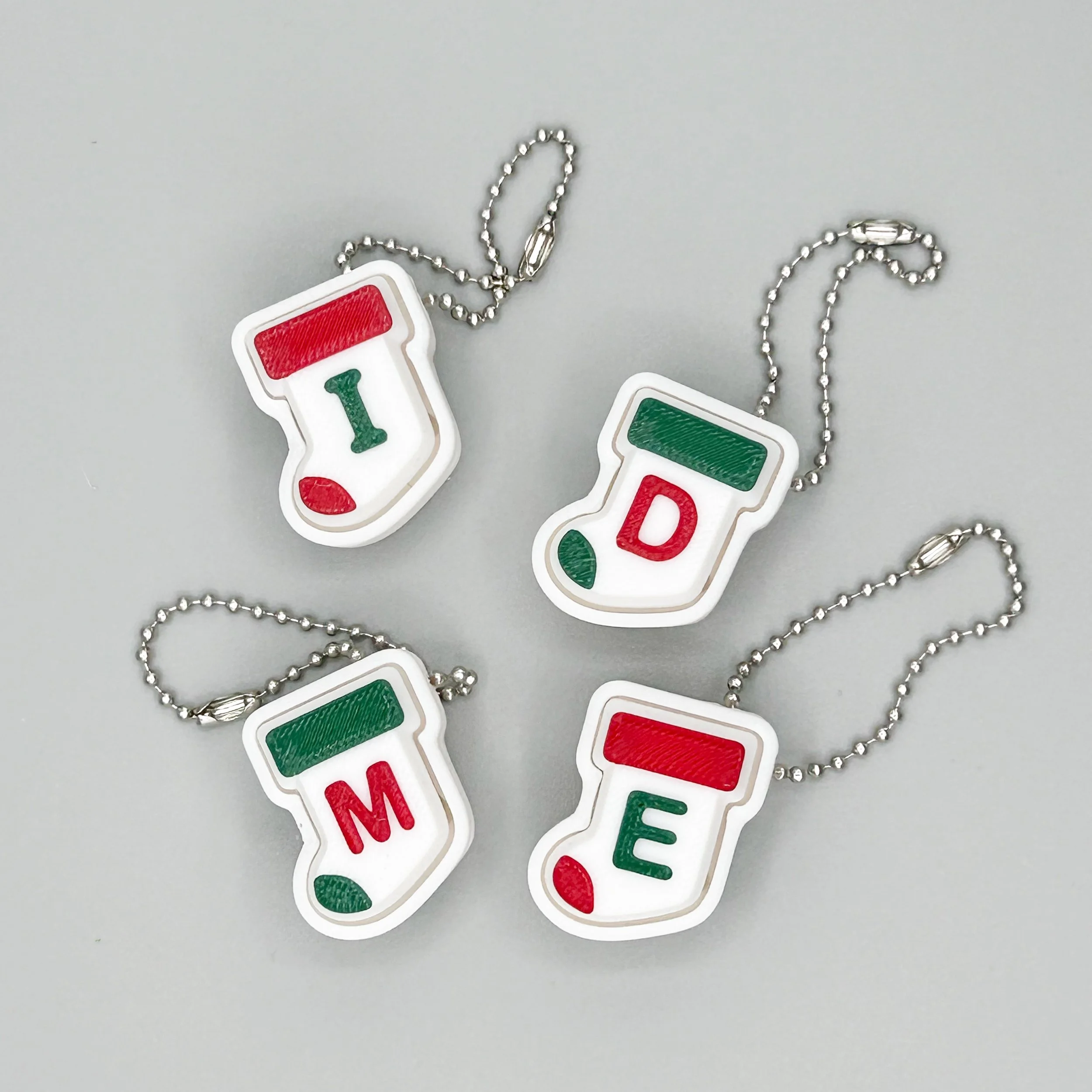 Personalized Custom Initial Stocking Fidget Clicker Keychain