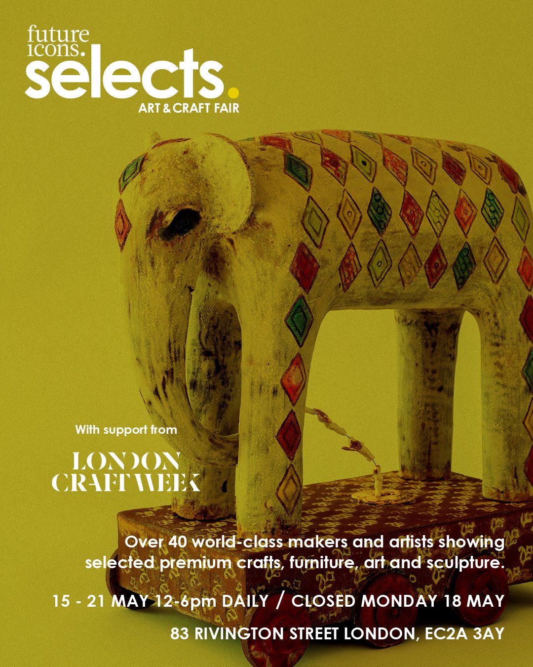 Ceramic elephant on wheels
