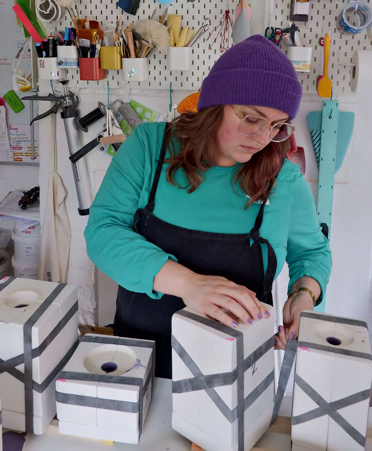 Female ceramic artist in studio