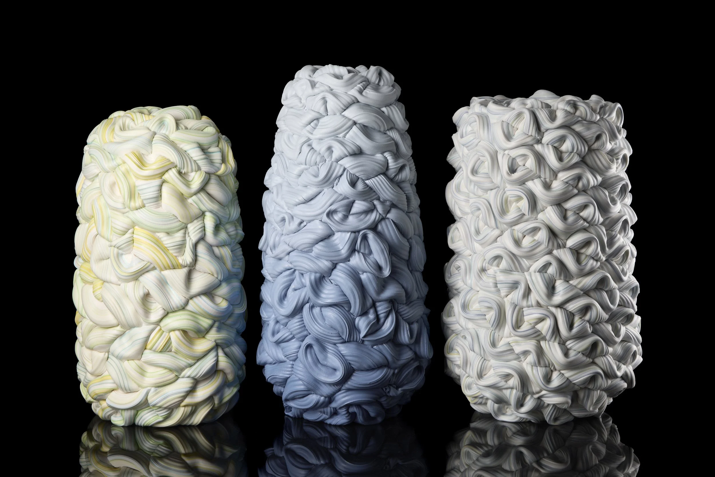 3 ceramic vessels