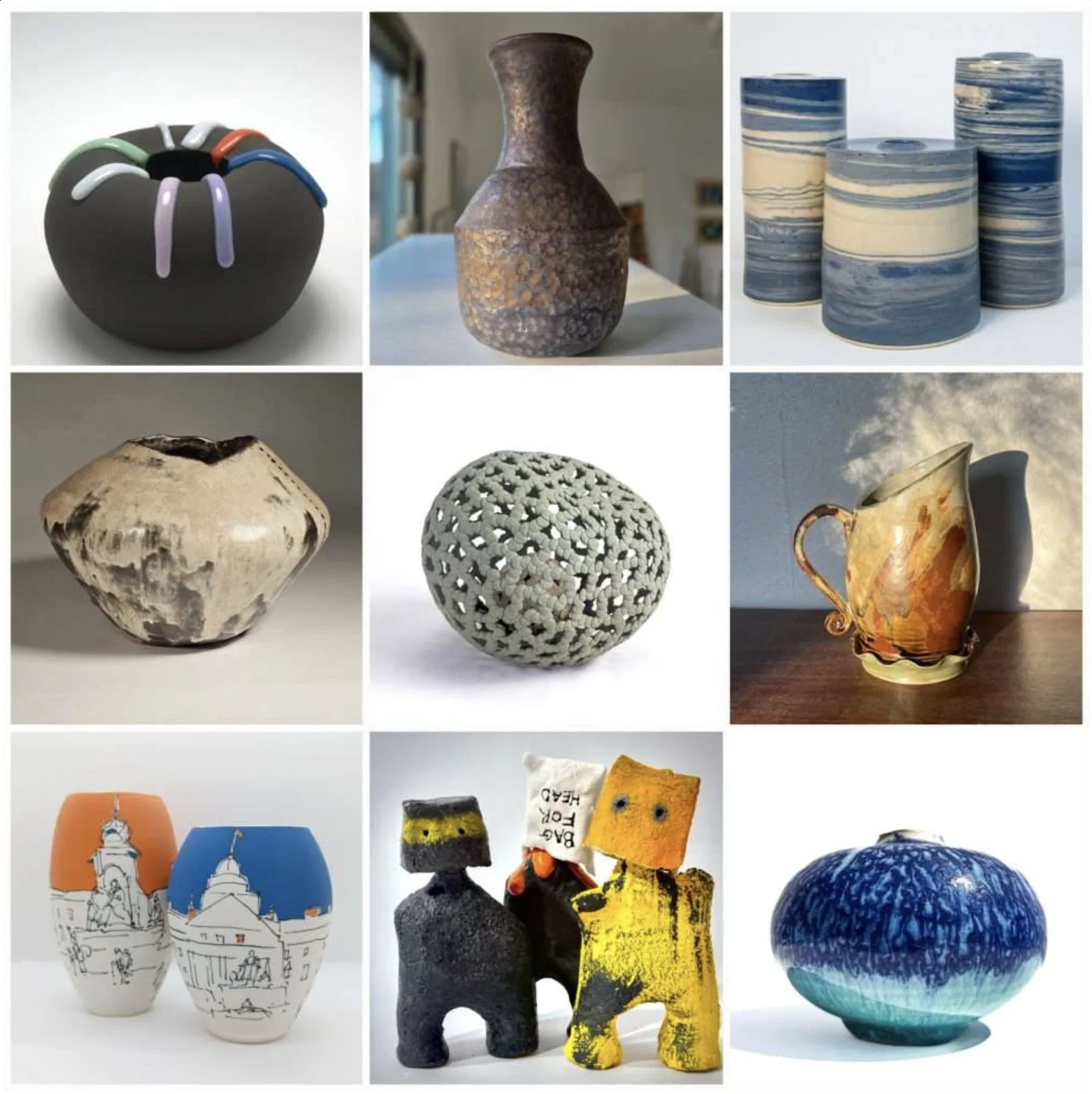 9 photos of ceramic objects