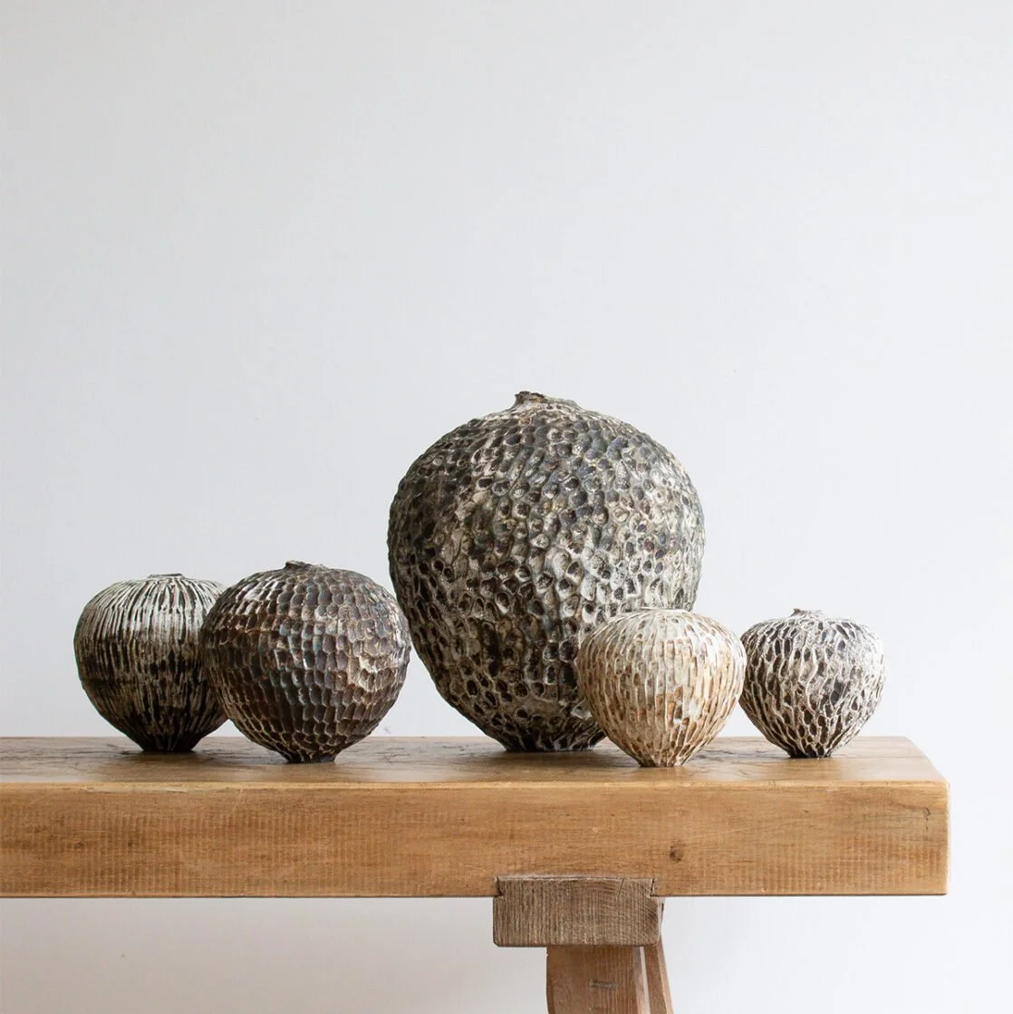 Decorated ceramic vases