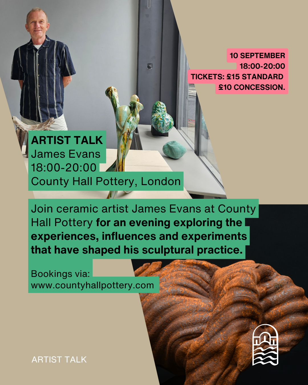 Artist Talk at County Hall Pottery, London: James Evans