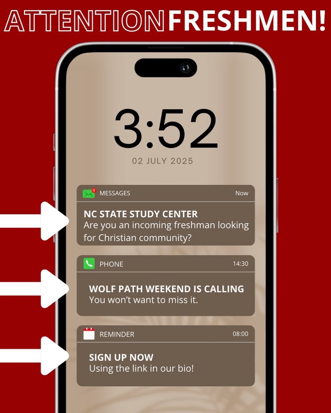 Wolf Path Weekend is a Freshman orientation weekend designed to introduce students to Christian community both on and off campus🐺 use the link in our bio to sign up or for more information!