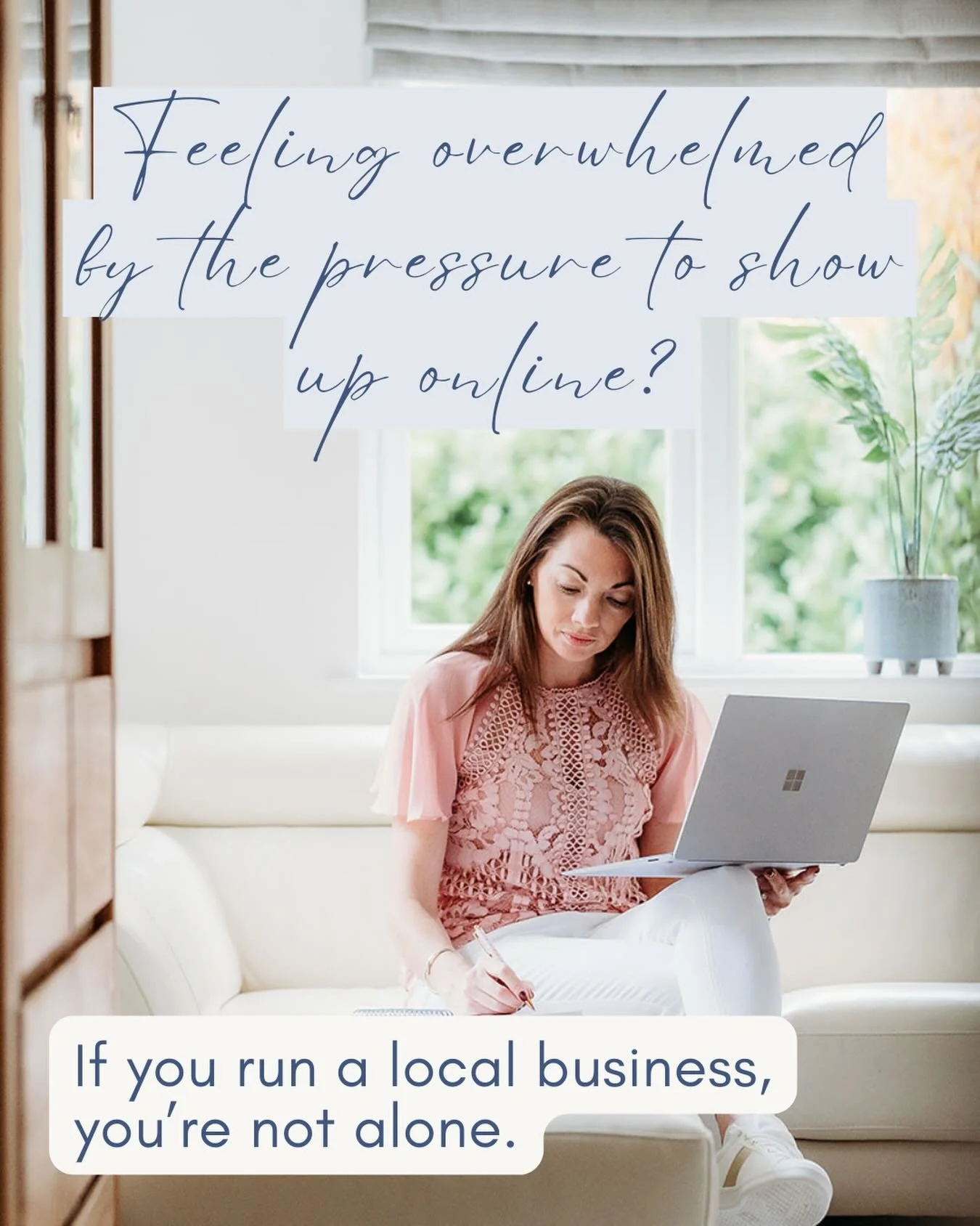 Feeling overwhelmed by the pressure to show up online?

Running a local business often means wearing all the hats &mdash; and marketing can quickly become one more thing on an already long list.

If you ever feel tired of constantly posting, promotin