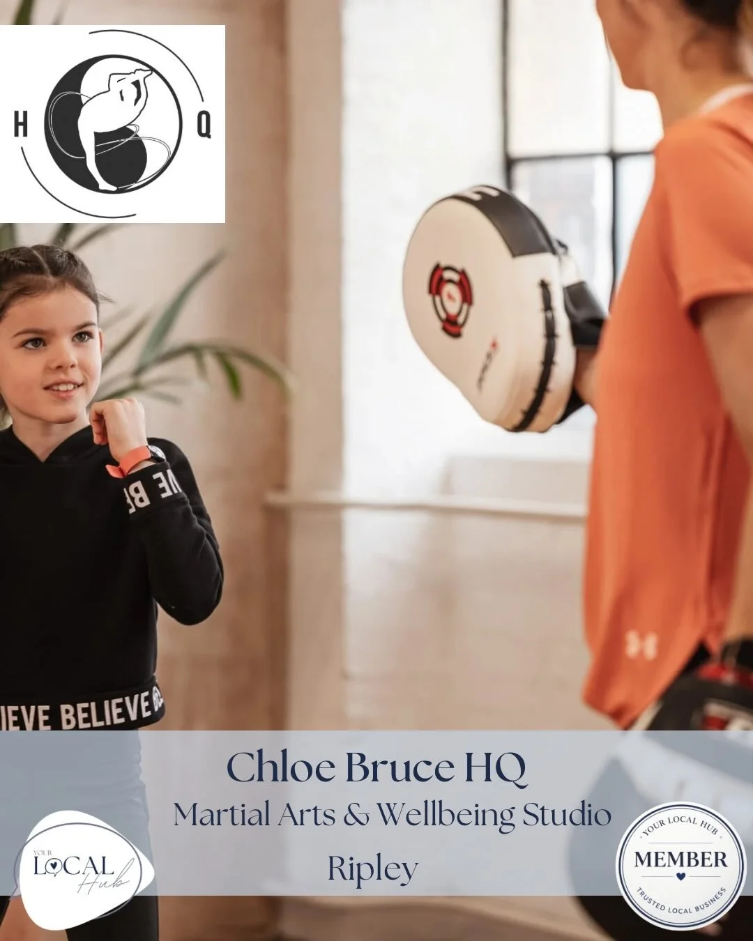 💙 Welcome to Your Local Hub Membership

We&rsquo;re delighted to welcome Chloe Bruce HQ as a Your Local Hub Member.

Chloe Bruce HQ @chloebrucehq is a vibrant martial arts and wellbeing studio in Ripley, led by distinguished professional martial art