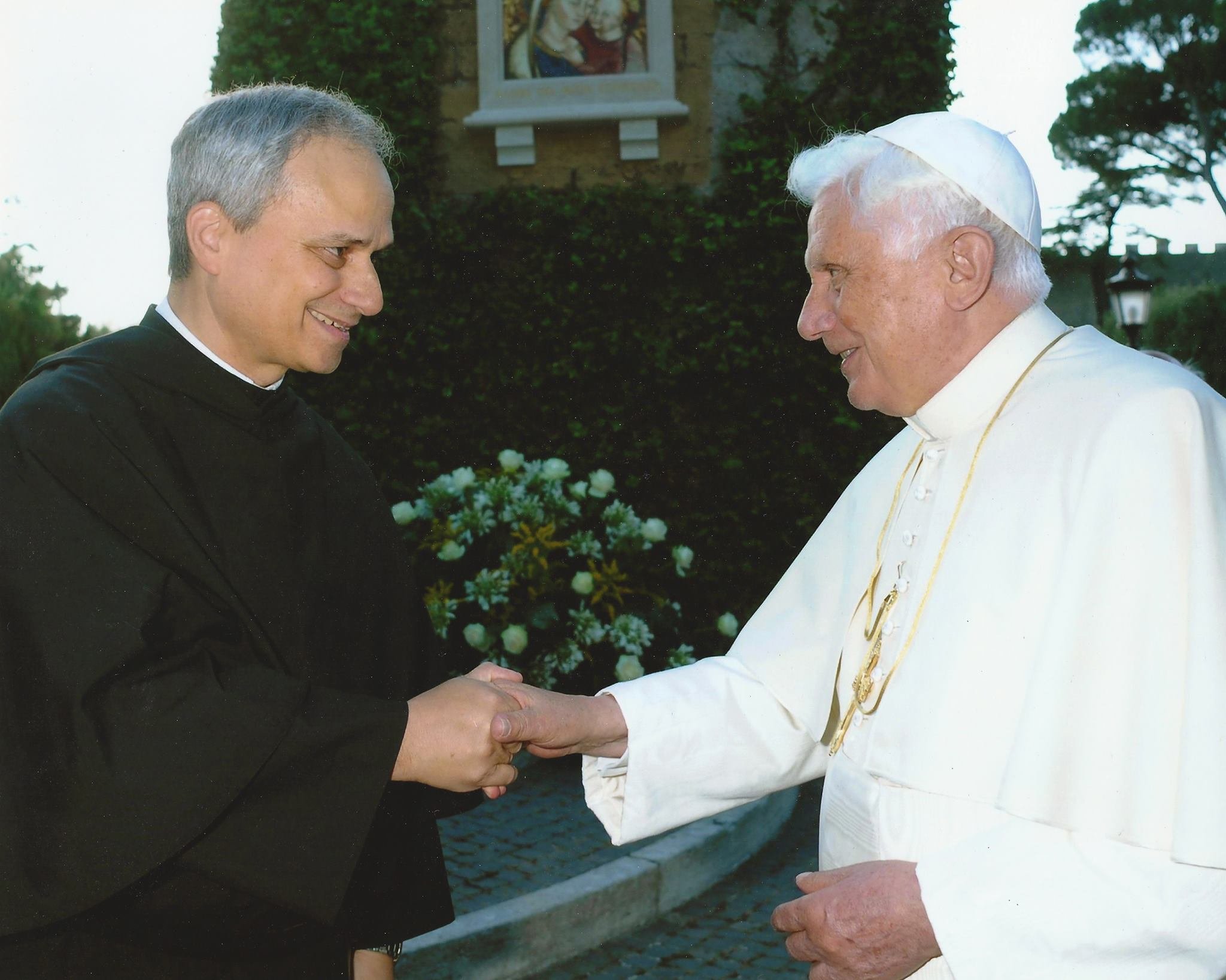 Undated picture of Robert Prevost with Pope Benedict XVI.
Photo Sharing Credit for Re-Use: Photo Courtesy of the Midwest Augustinian Province of Our Mother of Good Counsel