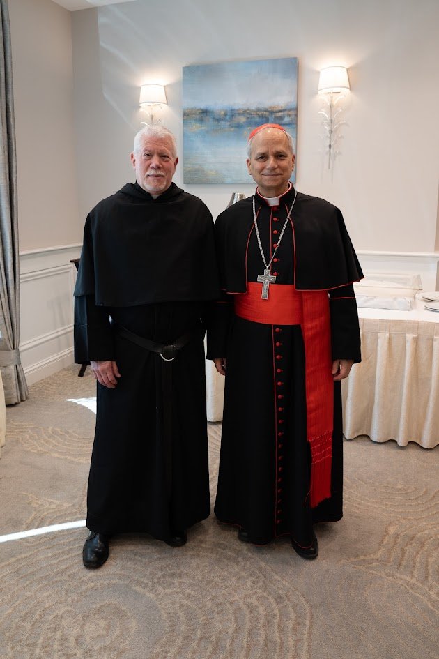 Prior Provincial Anthony B. Pizzo, O.S.A. (left) and Pope Leo XIV (then-Cardinal Robert F. Prevost, O.S.A.) at an event in 2024.
Photo Sharing Credit for Re-Use: Photo Courtesy of the Midwest Augustinian Province of Our Mother of Good Counsel