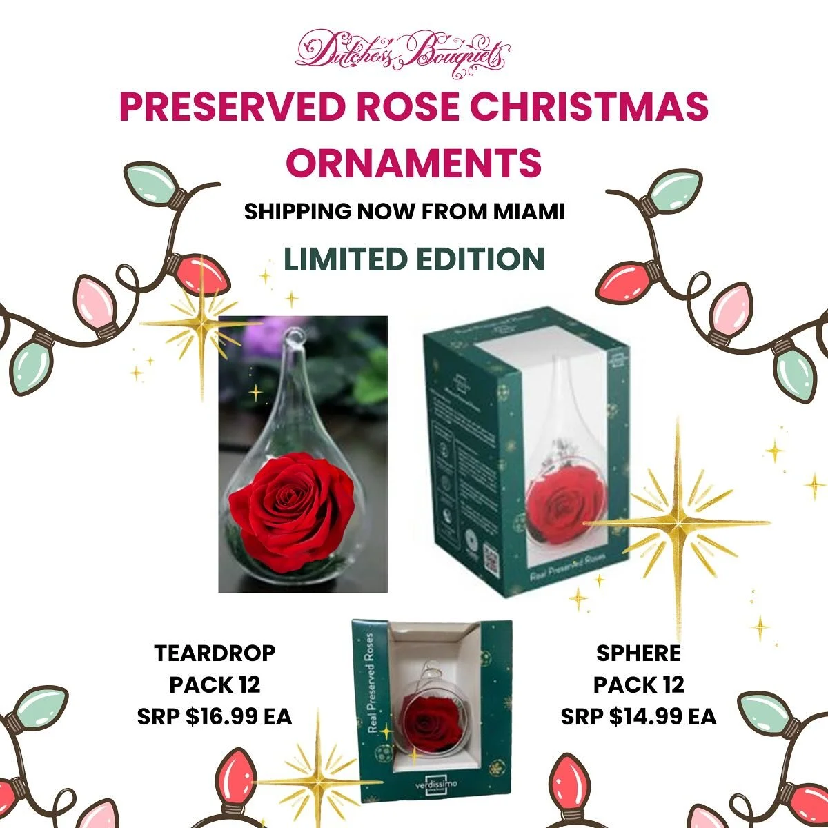 🌹✨ Limited Edition: Preserved Rose Christmas Ornaments
When luxury meets longevity. These stunning real roses are carefully preserved to last for years to come&mdash; showcased inside elegant glass ornaments that make the perfect gift, keepsake, or 