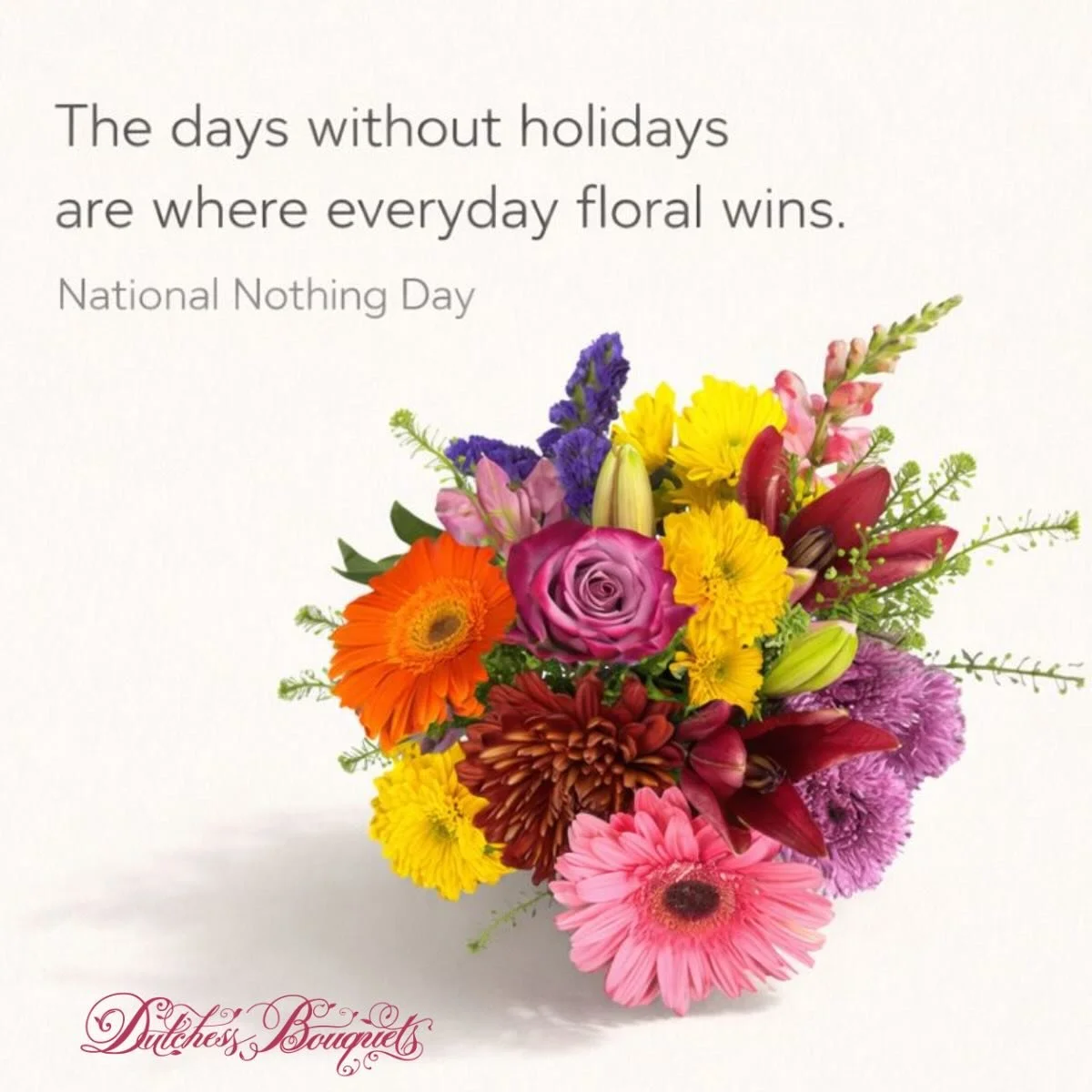 The quiet days matter. National Nothing Day is exactly where everyday floral earns its place in the cart.
&bull;
&bull;
&bull;
&bull;
#EverydayFloral #JustBecauseFlowers #RetailFloral #NationalNothingDay
#IncrementalMoments