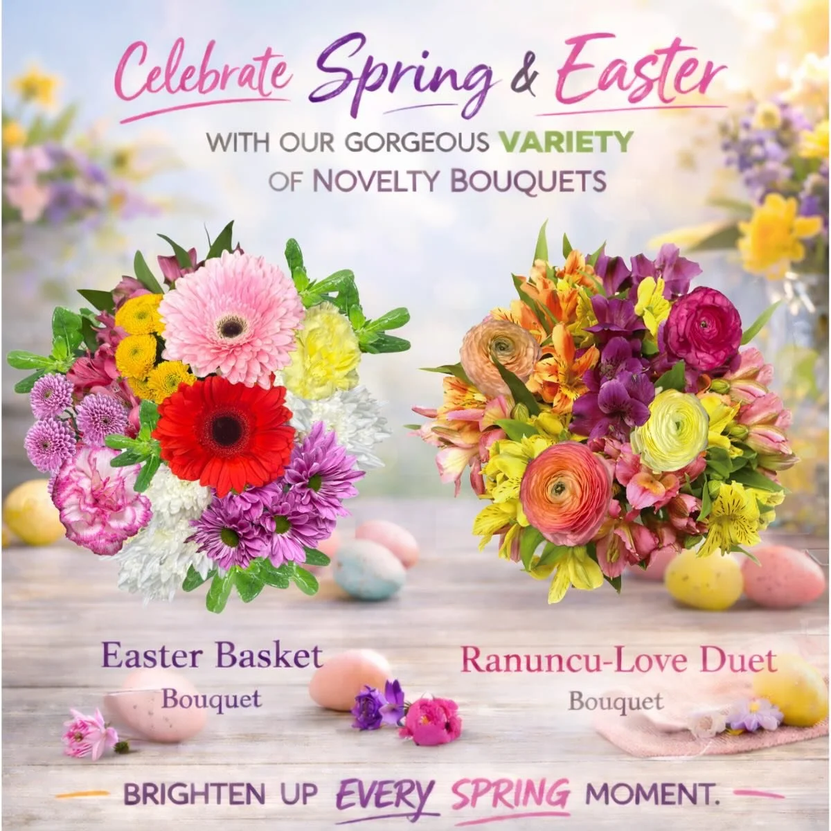 Spring is in full bloom 🌷💐
Fresh textures, vibrant colors, and all the spring vibes.
Say hello to our seasonal favorites: Easter Basket and Ranuncu-Love Duet perfect for celebrating Easter and springtime moments.
&bull;
&bull;
&bull;
&bull;
#easter