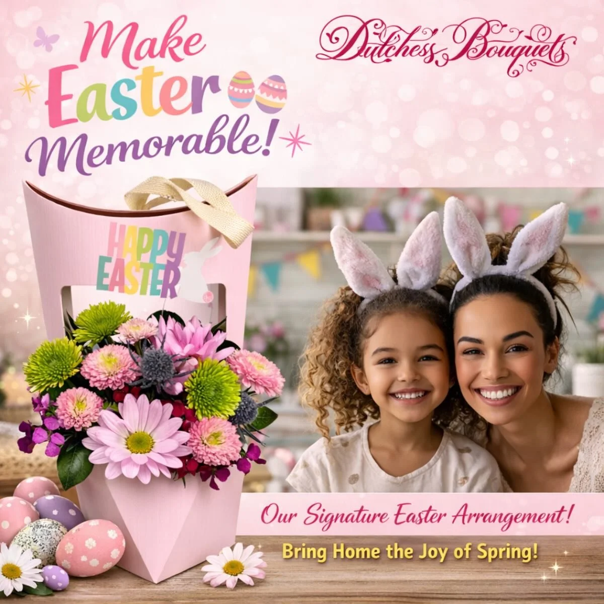 Spring celebrations deserve something special. 🌸🐰
Our Signature Easter Arrangement from Dutchess Bouquets brings color, joy, and instant gifting to the holiday table. Designed for easy grab-and-go merchandising, it&rsquo;s the perfect way for shopp