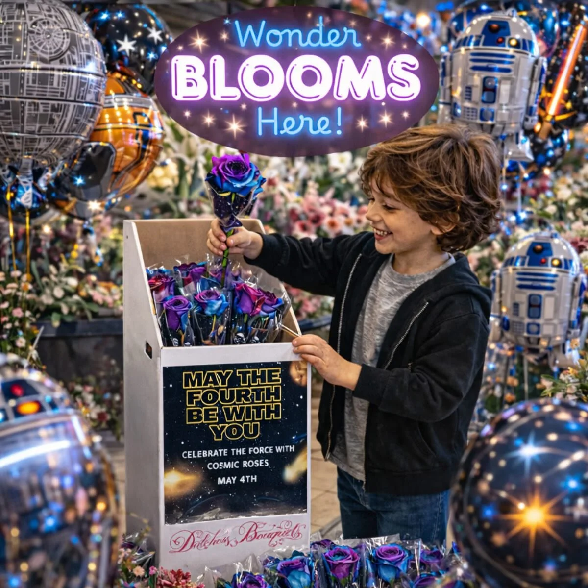 May the 4th be with you ✨🌹🚀
There&rsquo;s nothing like the wonder in a child&rsquo;s eyes&mdash;especially when flowers become part of the adventure. A single bloom can spark imagination, create smiles, and turn an ordinary shopping trip into a mag