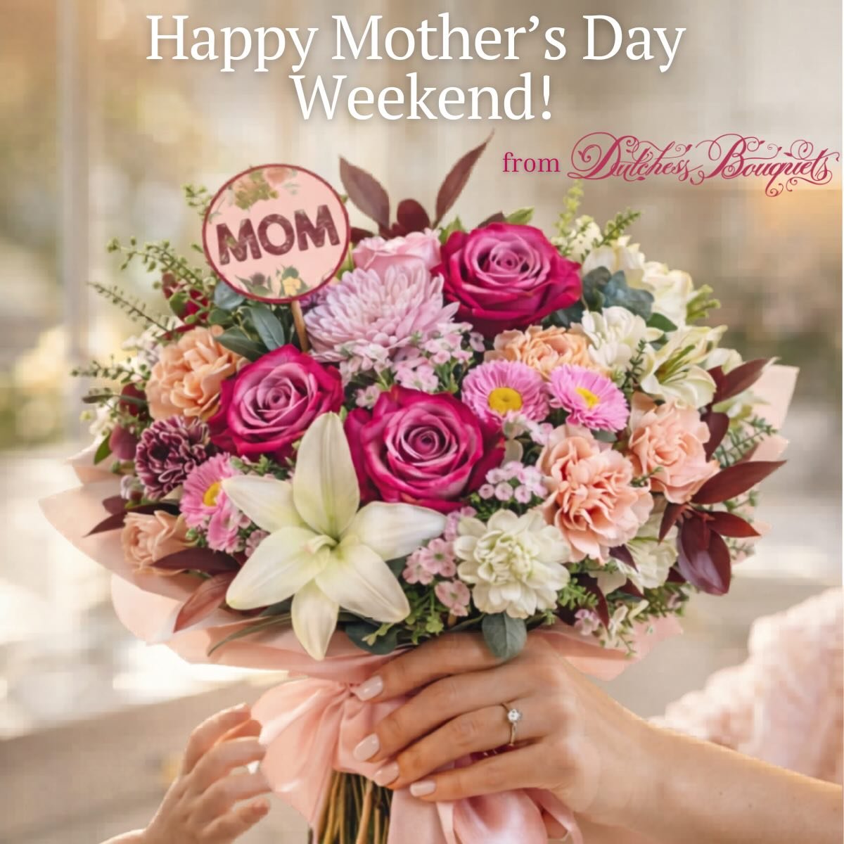 Happy Mother&rsquo;s Day weekend! 🌸 Celebrate the moms, grandmothers, and mother figures who make life beautiful. Fresh flowers are the perfect way to say thank you, I love you, and you mean everything. Pick up a bouquet for Mom at your local grocer