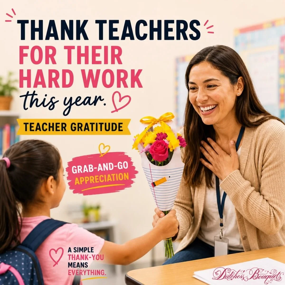 The school year may be ending&hellip; but the impact teachers make lasts forever 🍎💛 Our Teacher Gratitude bouquets are the perfect grab-and-go thank-you gift for the teachers who showed up every single day with patience, heart, and dedication. Smal