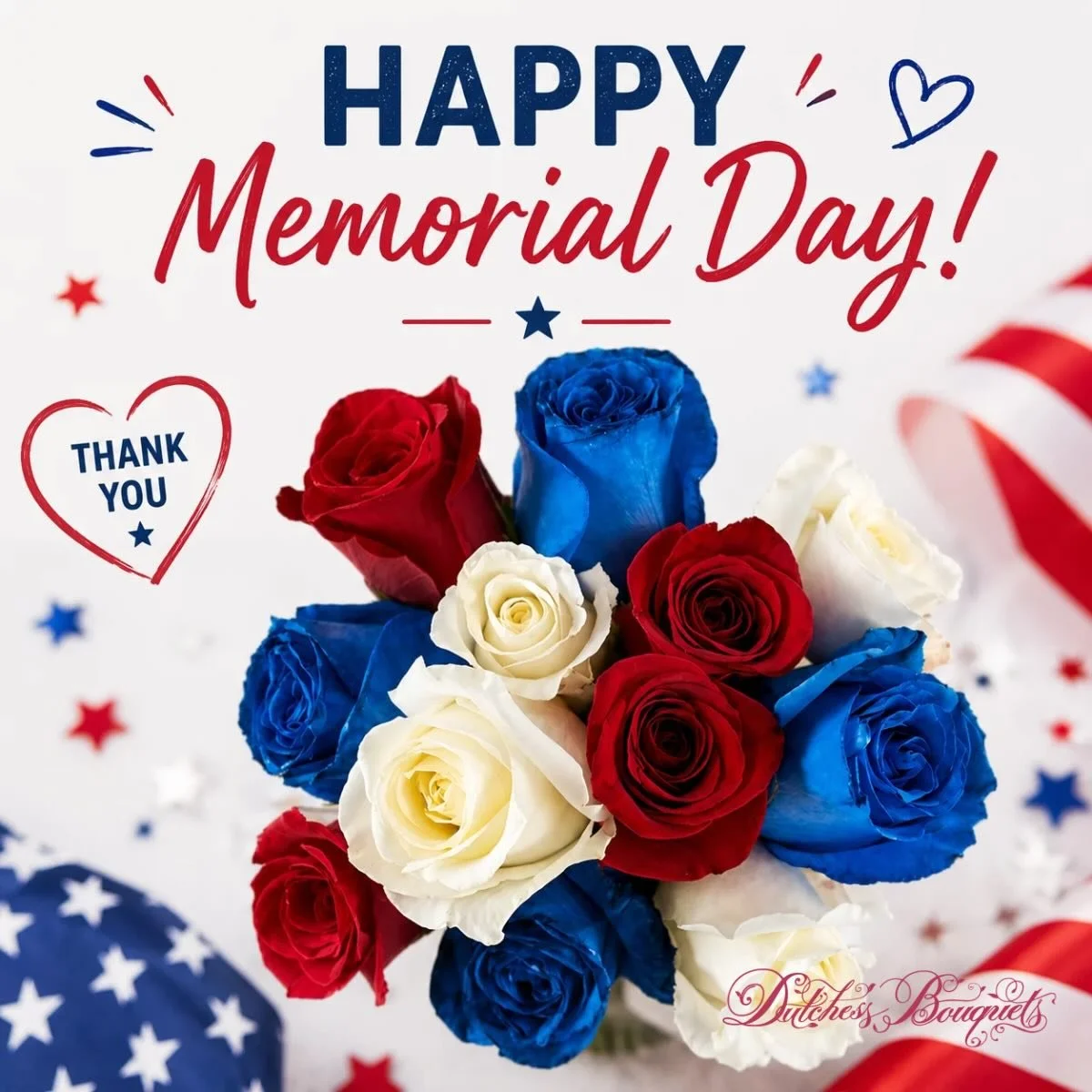 Wishing you a happy Memorial Day filled with sunshine, celebration, family, and gratitude. ❤️🤍💙
Today we honor and remember the heroes who made our freedom possible while celebrating the moments that bring us together. Patriotic blooms perfect for 