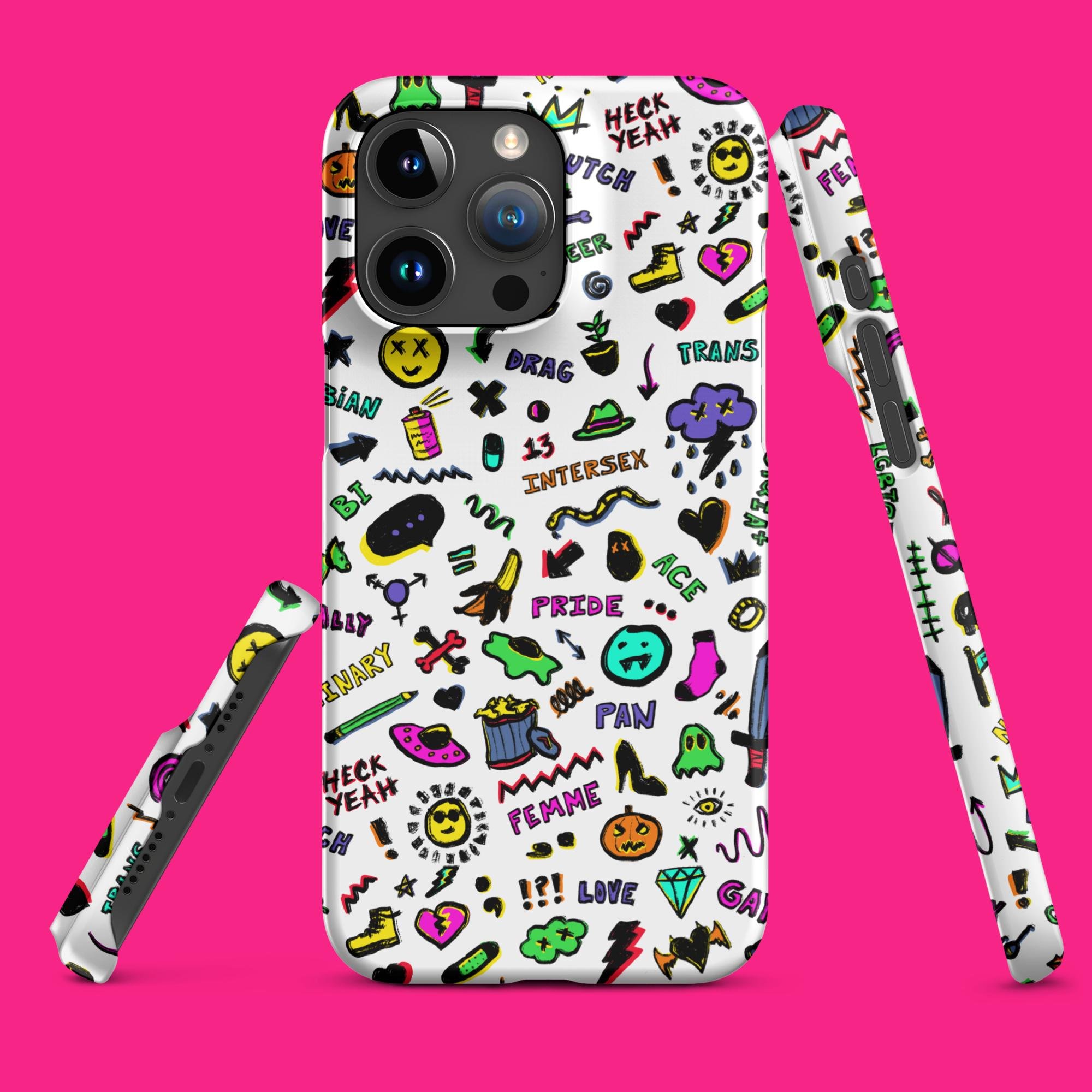"Pride Doodles (Rainbow)" Snap case for iPhone® - Ollieverse