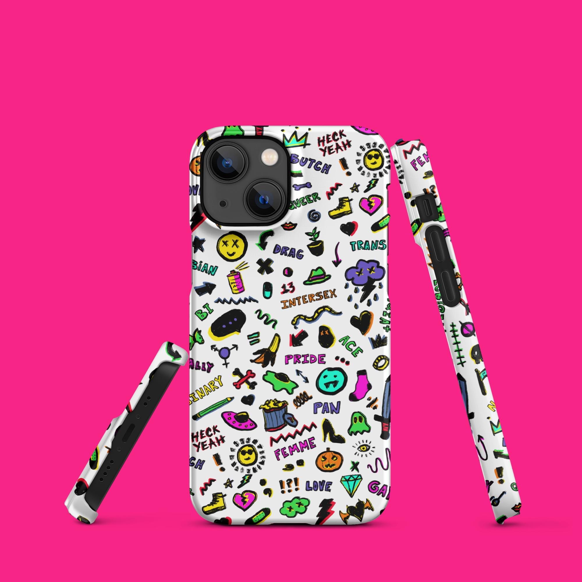 "Pride Doodles (Rainbow)" Snap case for iPhone® - Ollieverse