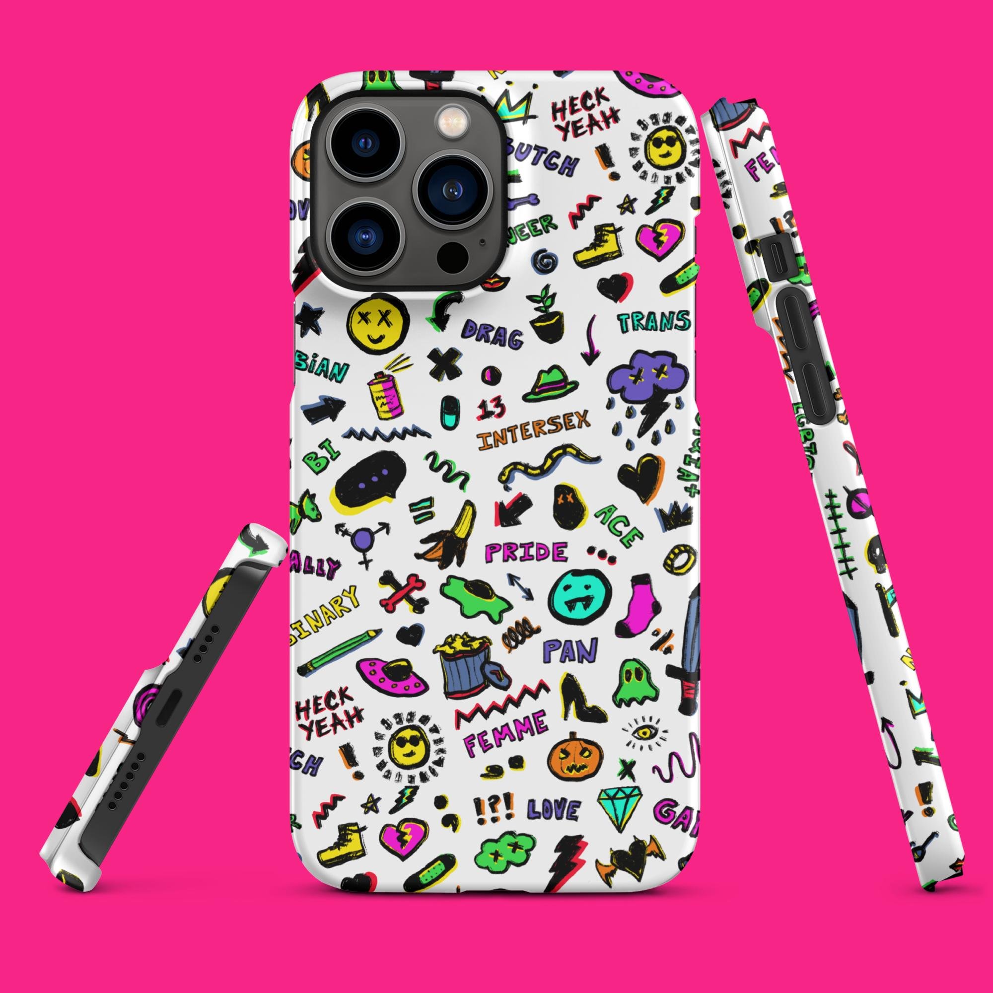 "Pride Doodles (Rainbow)" Snap case for iPhone® - Ollieverse