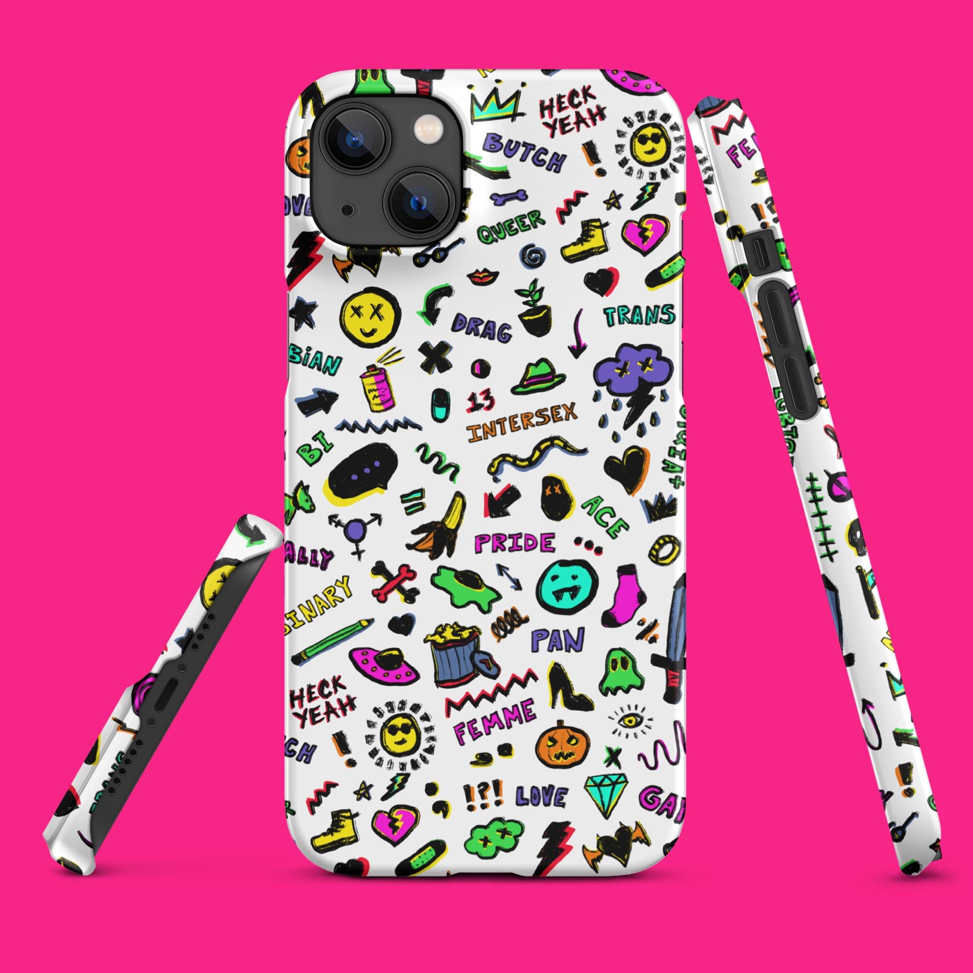"Pride Doodles (Rainbow)" Snap case for iPhone® - Ollieverse
