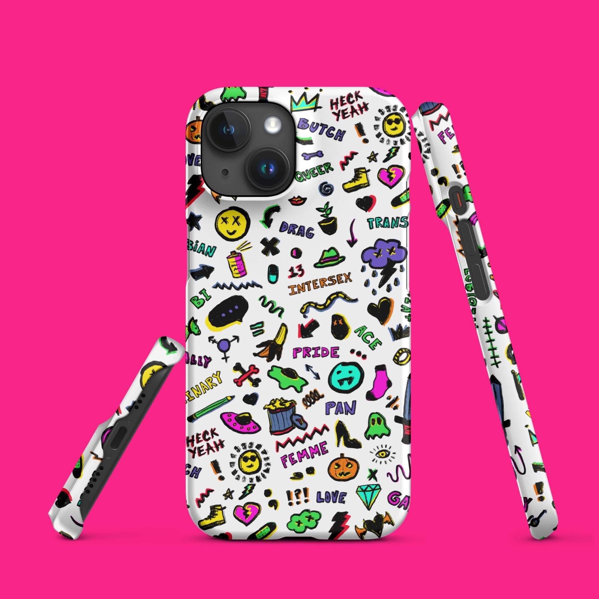 "Pride Doodles (Rainbow)" Snap case for iPhone® - Ollieverse