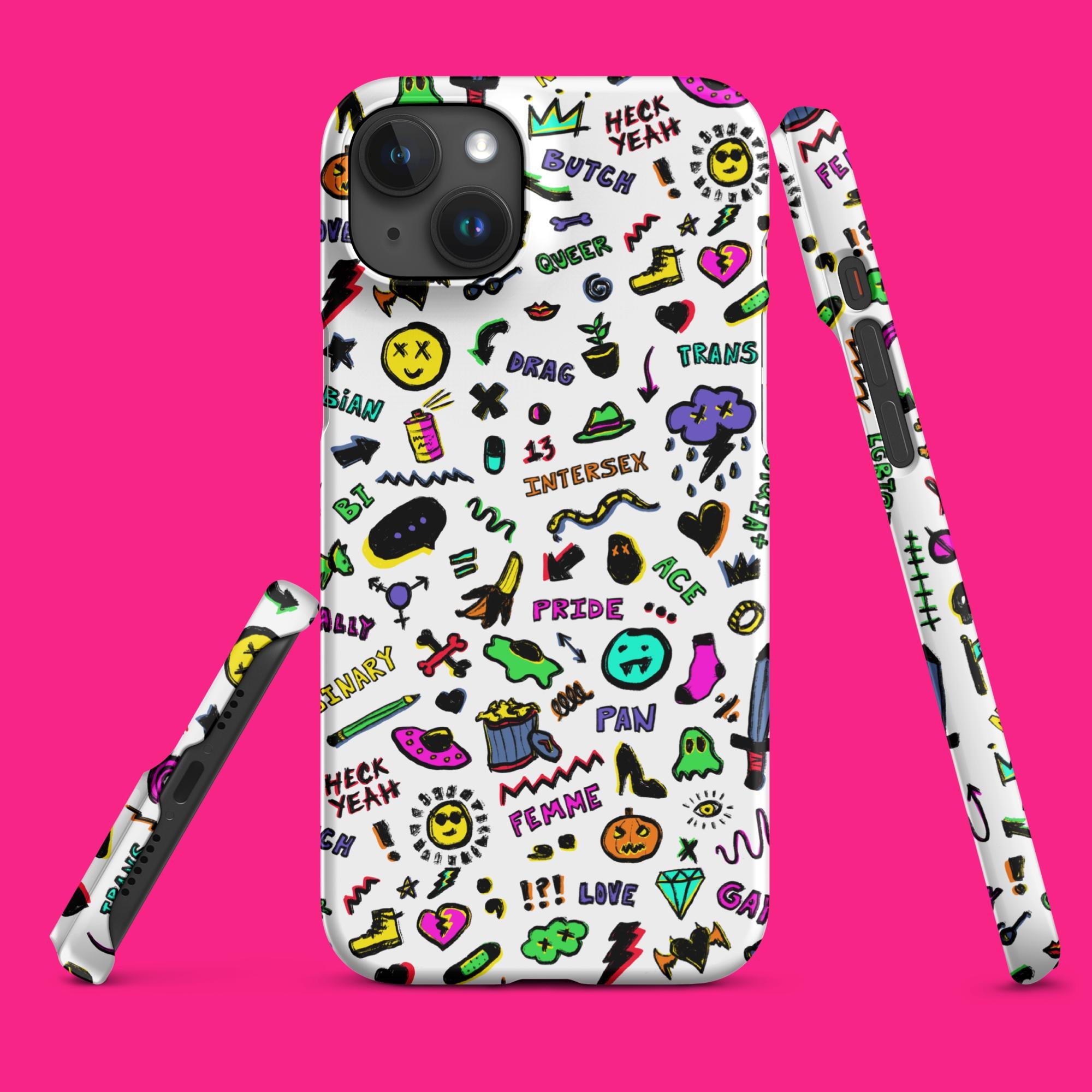 "Pride Doodles (Rainbow)" Snap case for iPhone® - Ollieverse