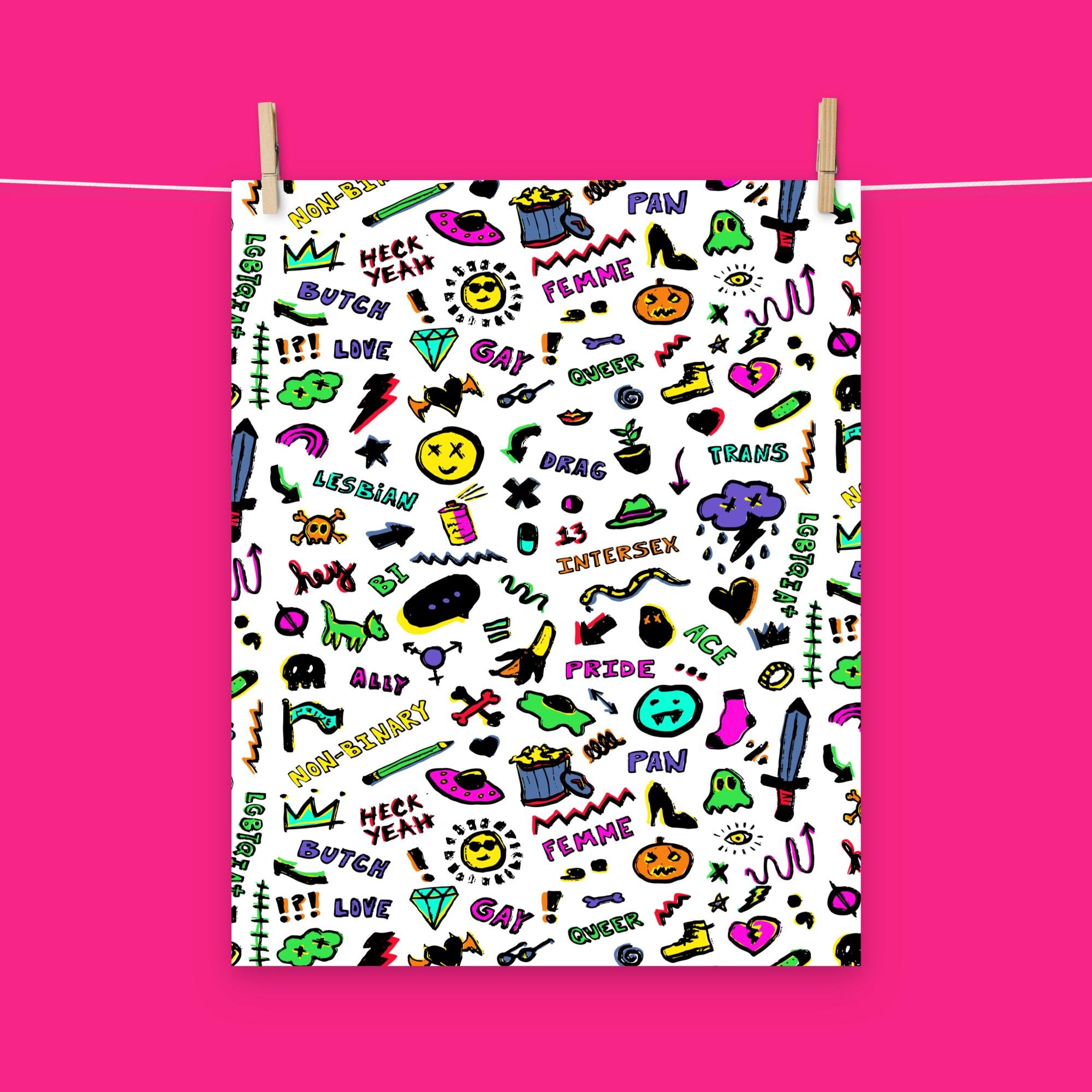 "Pride Doodles (Rainbow)" Premium Matte Poster - Ollieverse
