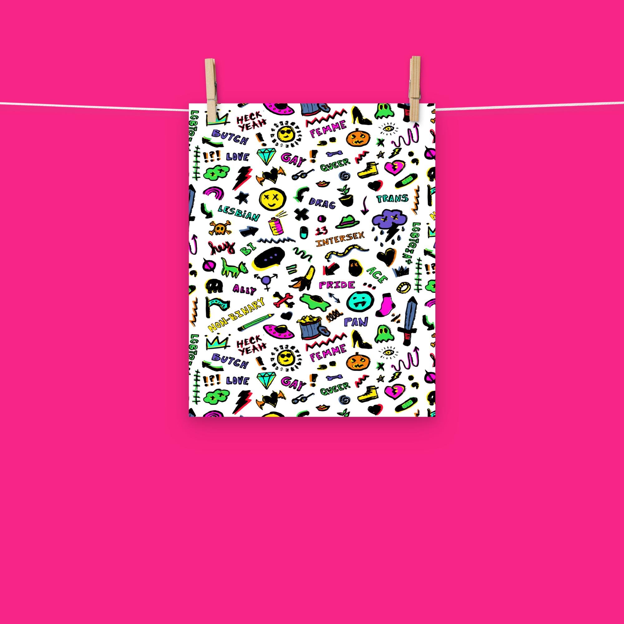 "Pride Doodles (Rainbow)" Premium Matte Poster - Ollieverse