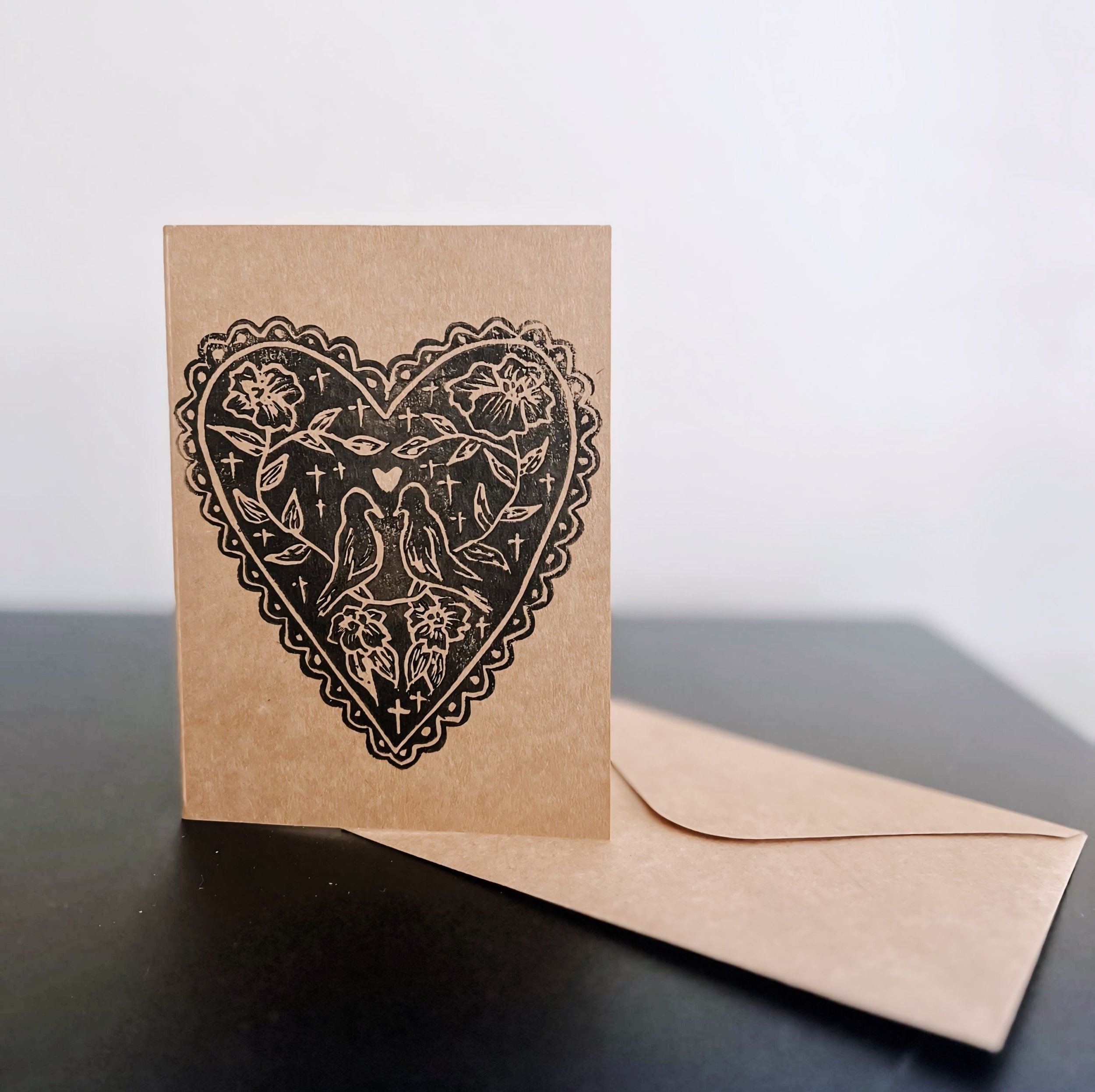 Lovebirds in Bloom Greeting Card