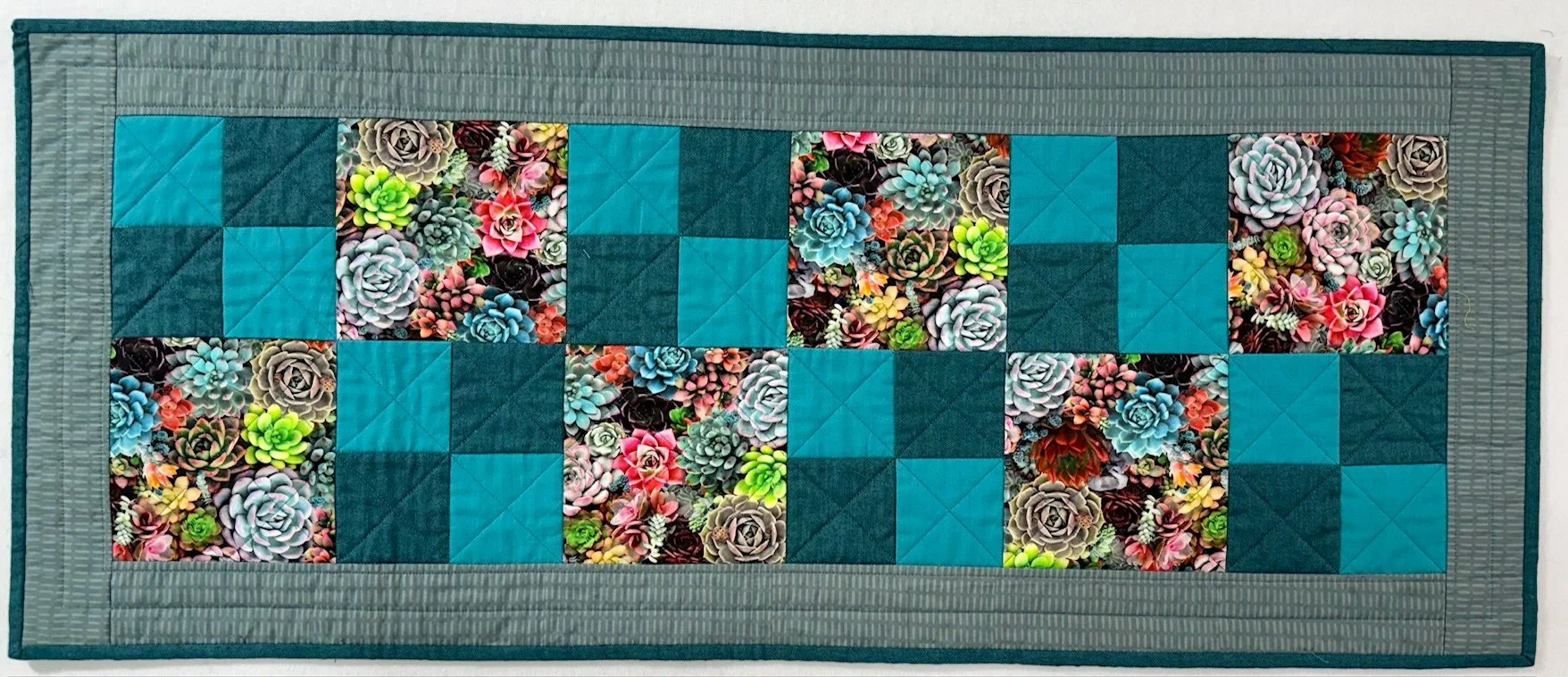 Double Four Patch Quilted Table Runner