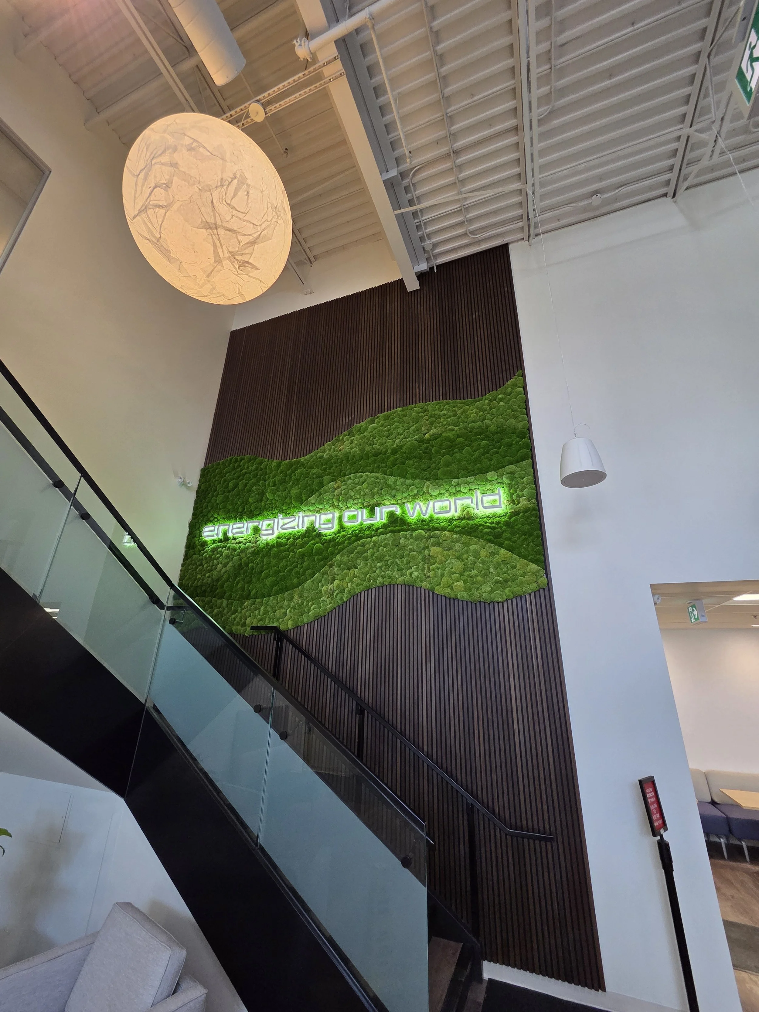 A large-scale installation for Hammond Power Plant introducing organic form into an industrial architectural context. 