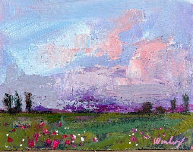 magenta morn 8"x10" $400 framed included 