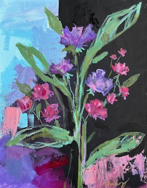 wildflower bouquet 11"x14" $600 frame included 