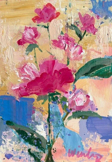 pink poppy 5"x7" SOLD 