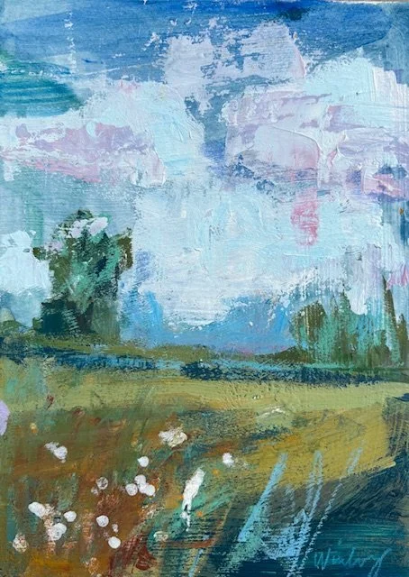 late summer morning 5"x7" $200 frame included 