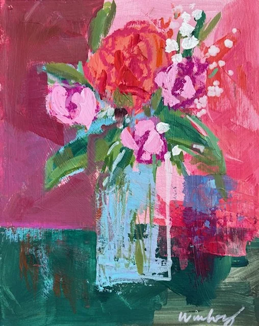 modern bouquet 8"x10" $400 frame included 