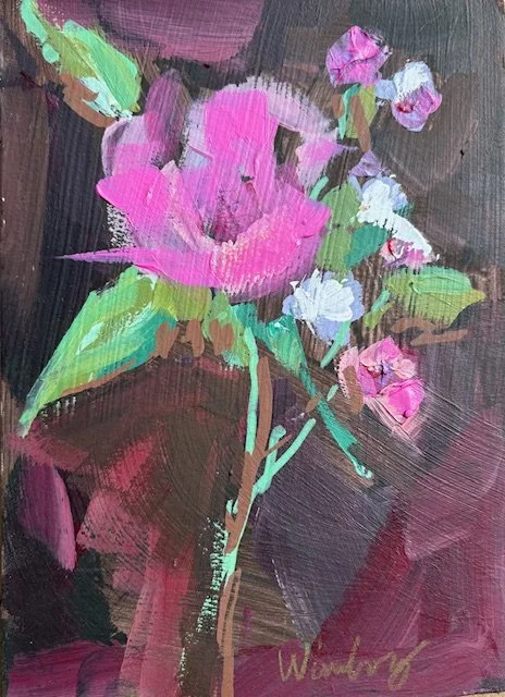 sweet plum bouquet 5"x7" $200 frame included 