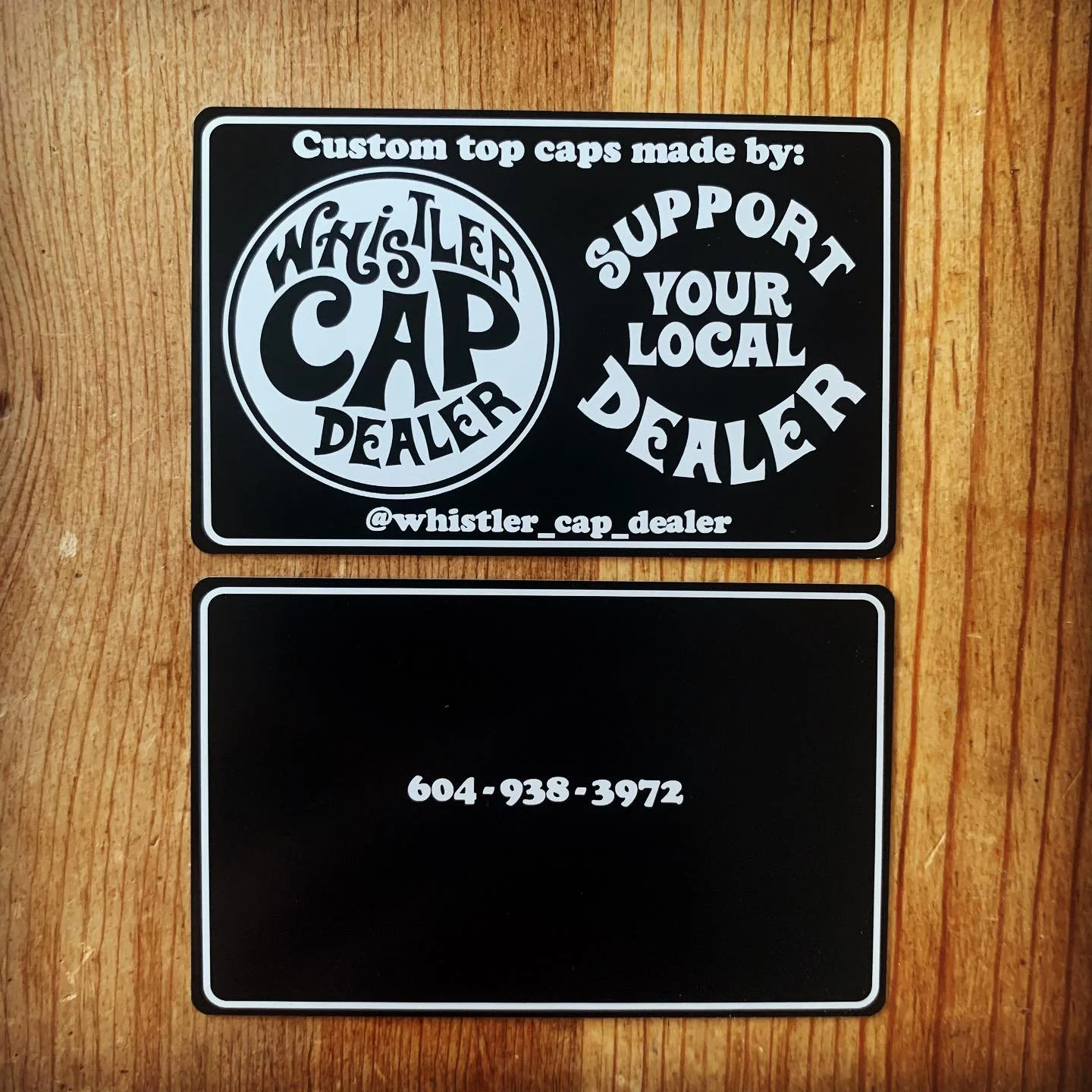 Personalised metal business cards for @whistler_cap_dealer 

Make a lasting impression with our personalised metal business cards, engraved with all your company details on high quality anodised aluminium cards. 

-Matte black anodised aluminium
-0.5