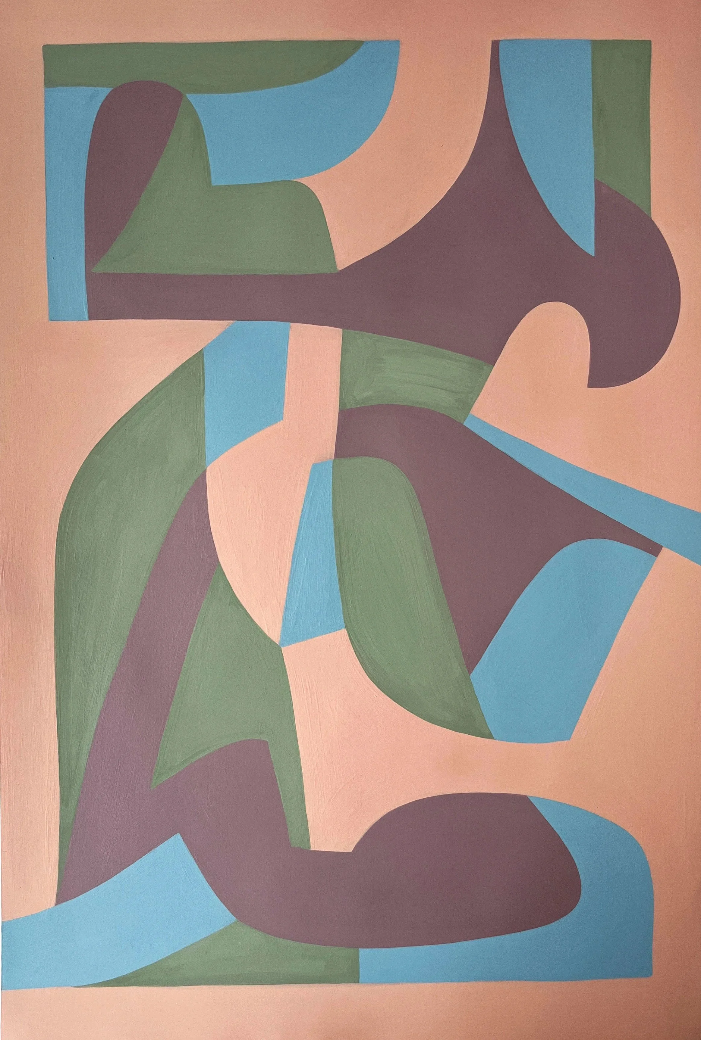 'Rainbow on Her Face', Acrylic on paper, 45cm x32cm, 2025