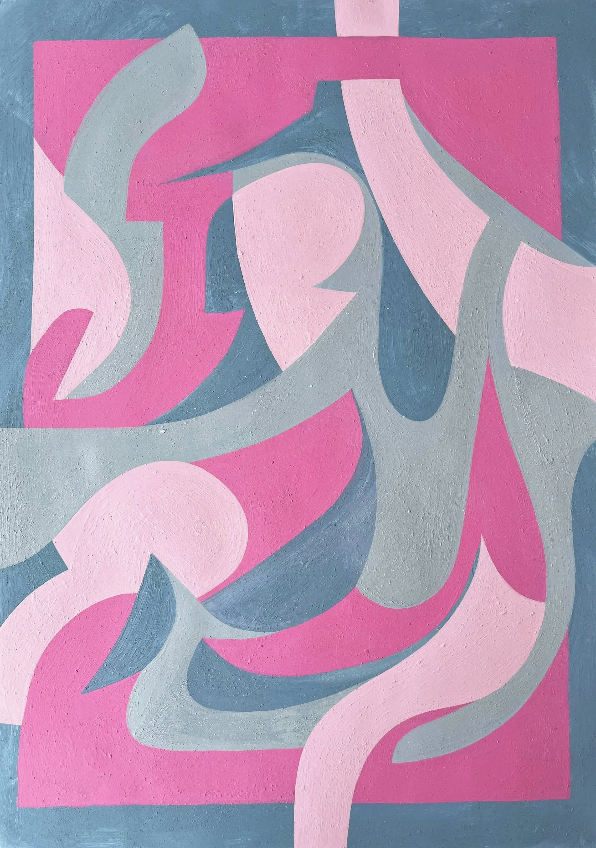 'Just Keep Going', Acrylic on paper, 45cm x32cm, 2025