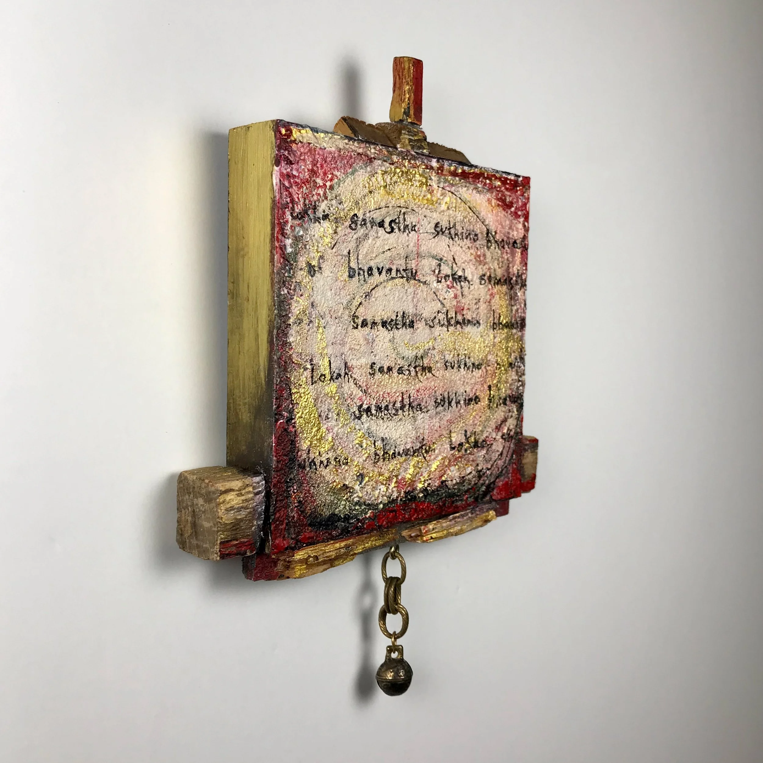 Laura-Trisiano-Lokah-World-Prayer-9_hx6.25_wx1_d-samastha-sukhino-bhavantu-mixed-media-found-object-painting-reclaimed-upcycled-old-wood-vintage-jewelry-chain-parts- mantra-sacred-chant-sansk.jpeg