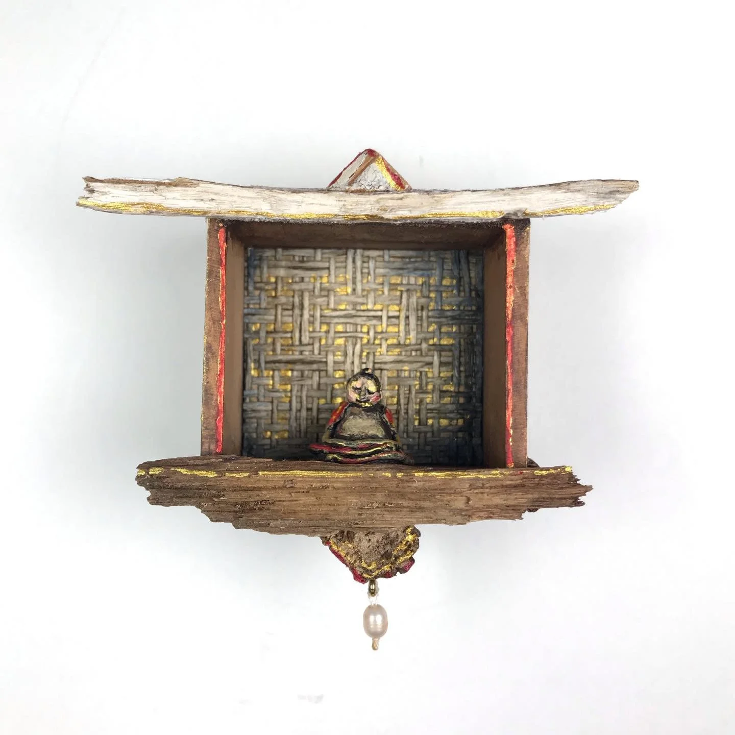 Home (2)
from my Home series 
3&rdquo;h x 3.275w x 1.5&rdquo;d
 
@whittemoreccc  Holiday Shop Dec 6 from 10am to 2 pm

#tinyart #smallart #innerworld #meditation #stillness #turningin