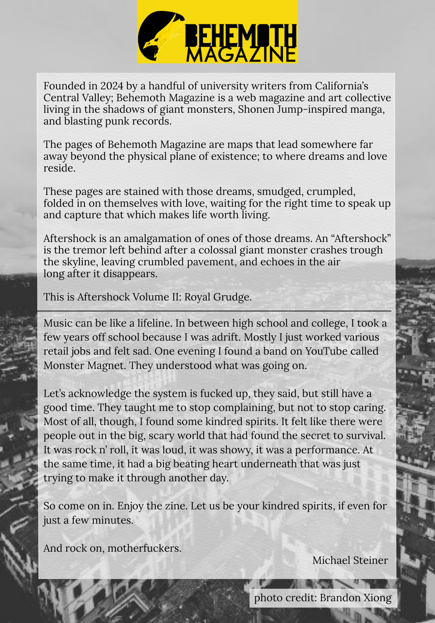 Aftershock Volume 2 Forward
by Valentino Di Pietro Hernandez