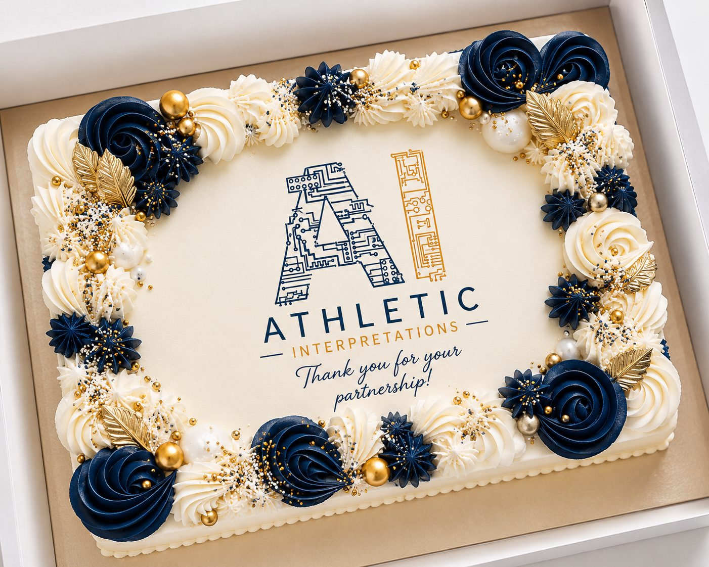 Branded corporate celebration cake
